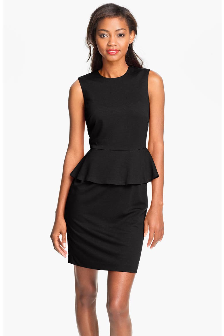Peplum Sheath Dress, Main, color, RICH BLACK