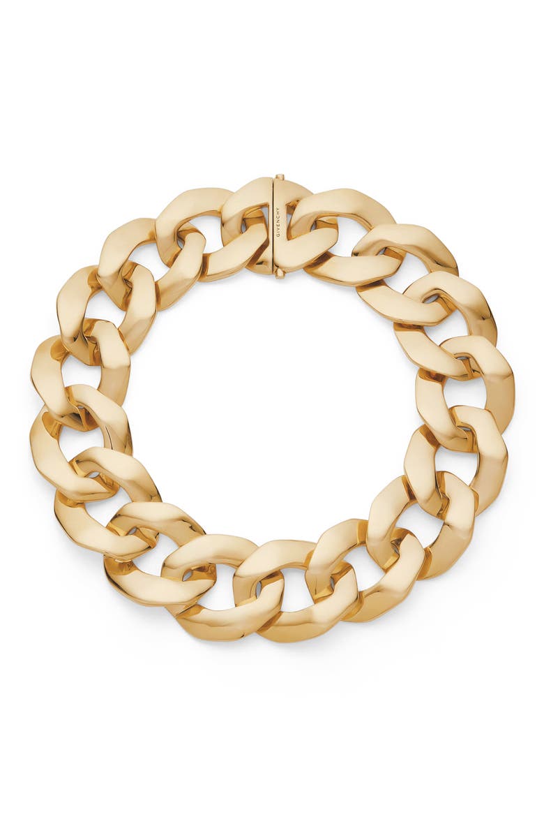Large Link Collar Necklace, Main, color, GOLDEN YELLOW