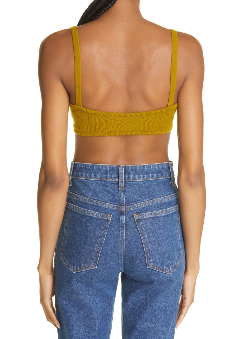 The Eda Cashmere Bralette, Alternate, color, ABSINTHE