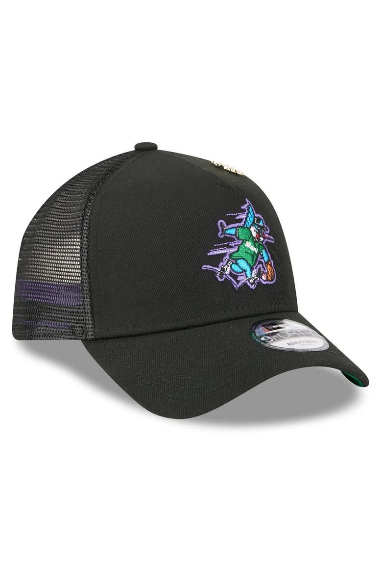 Men's New Era  Black Miami Marlins 2025 Big League Chew A-Frame 9FORTY Adjustable Trucker Hat, Alternate, color, Black