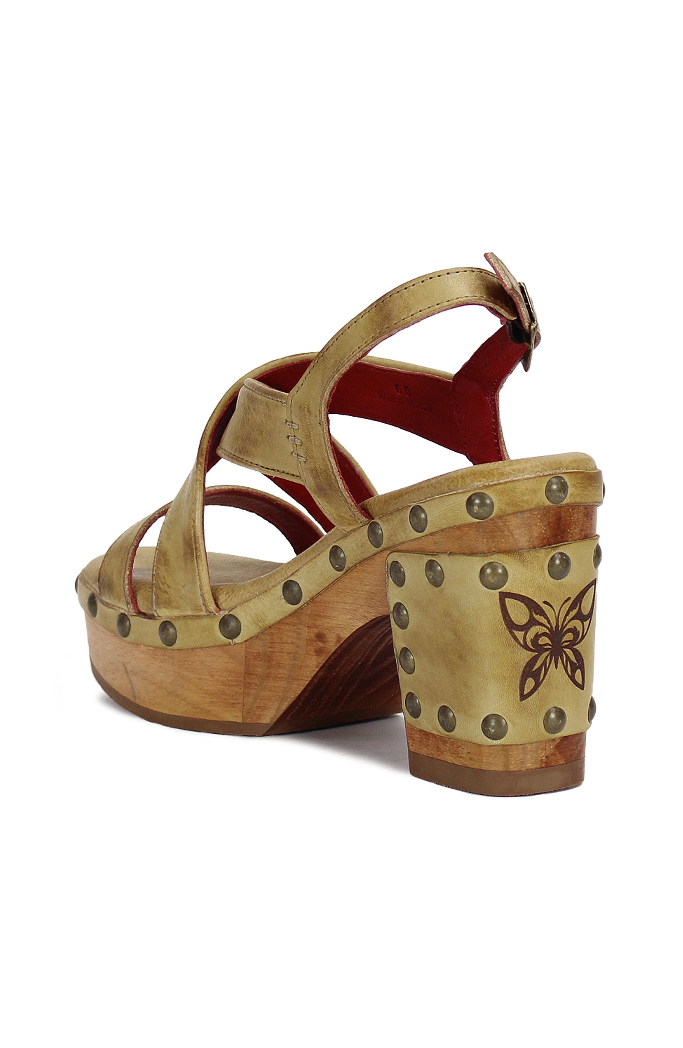 Bed Stu Mediation Wood Heel, Alternate, color, Cashew Rustic