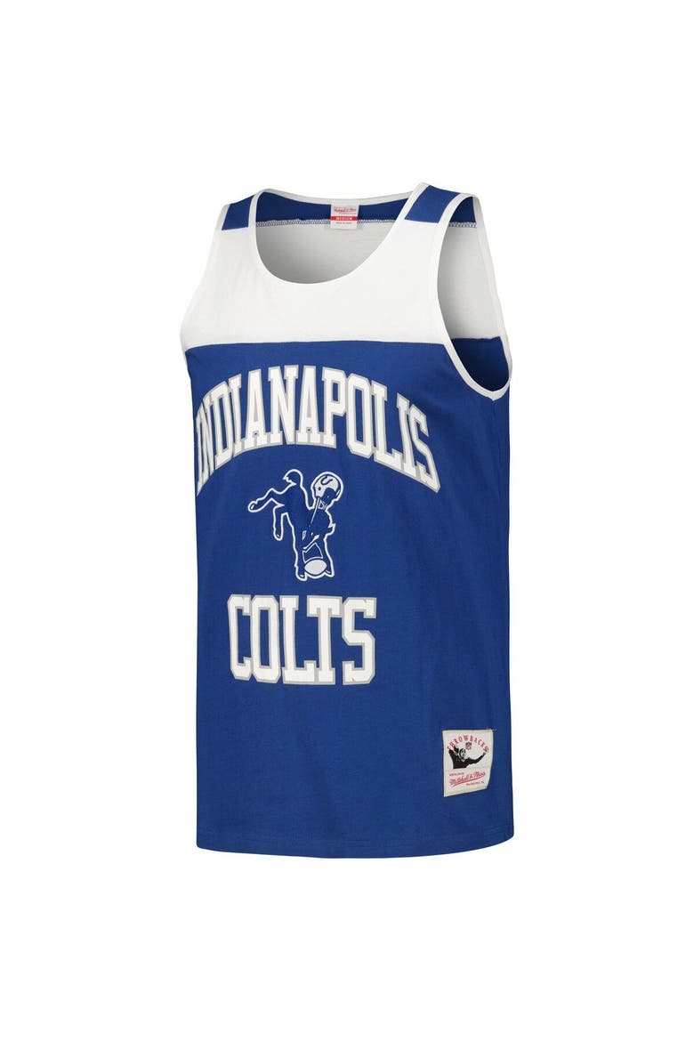 Men's Mitchell & Ness Royal/White Indianapolis Colts  Heritage Colorblock Tank Top, Alternate, color, Royal