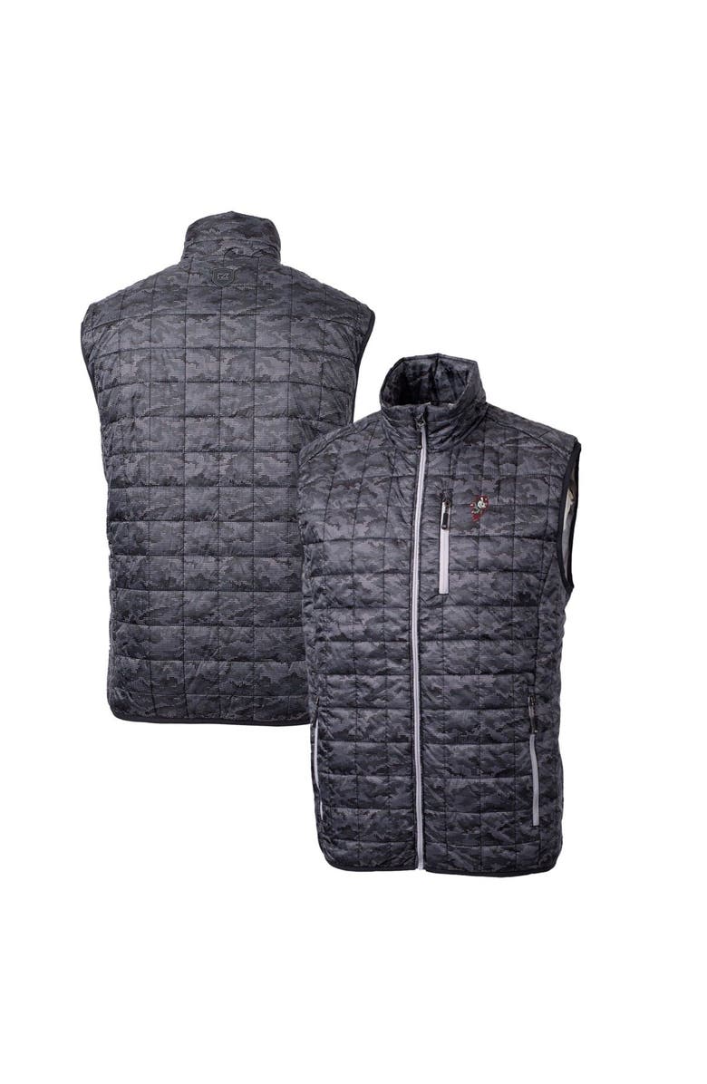 Cutter & Buck Black Ohio State Buckeyes Primary Team Logo Rainier PrimaLoft Eco Insulated Printed Full-Zip Puffer Jacket, Alternate, color, 