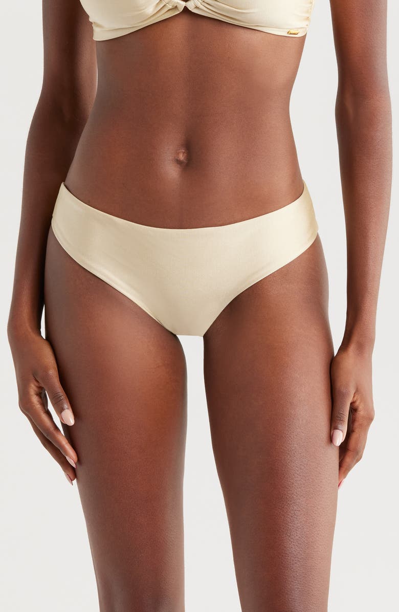 BOAMAR Monik Metallic Bikini Bottoms, Main, color, Champagne