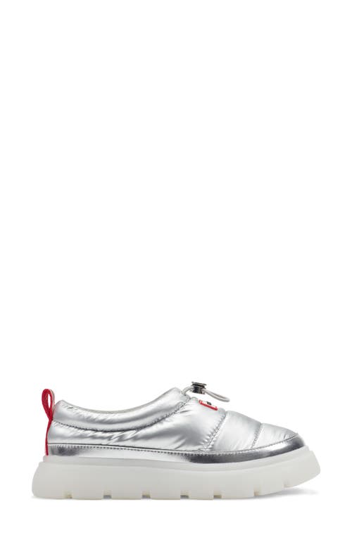 Hunter Madi Platform Puffer Slipper In Silver