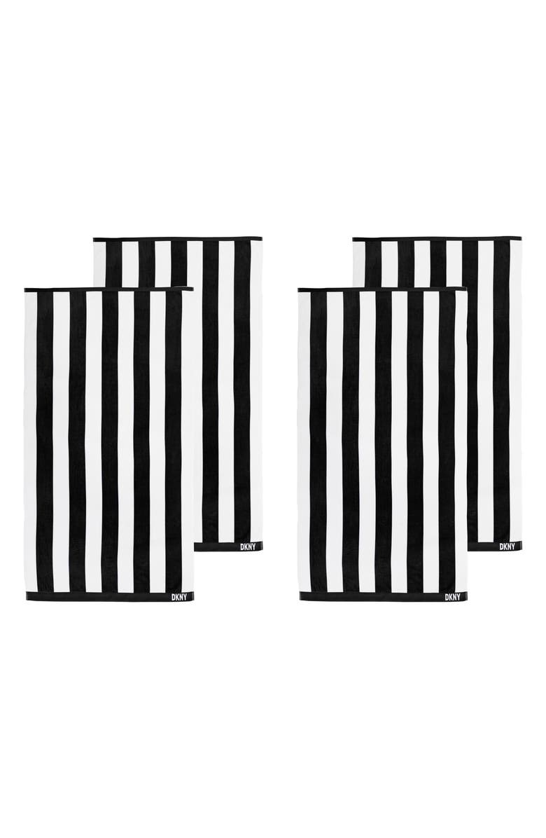 DKNY Cabana Stripe 4-Piece Beach Towel Set, Main, color, 