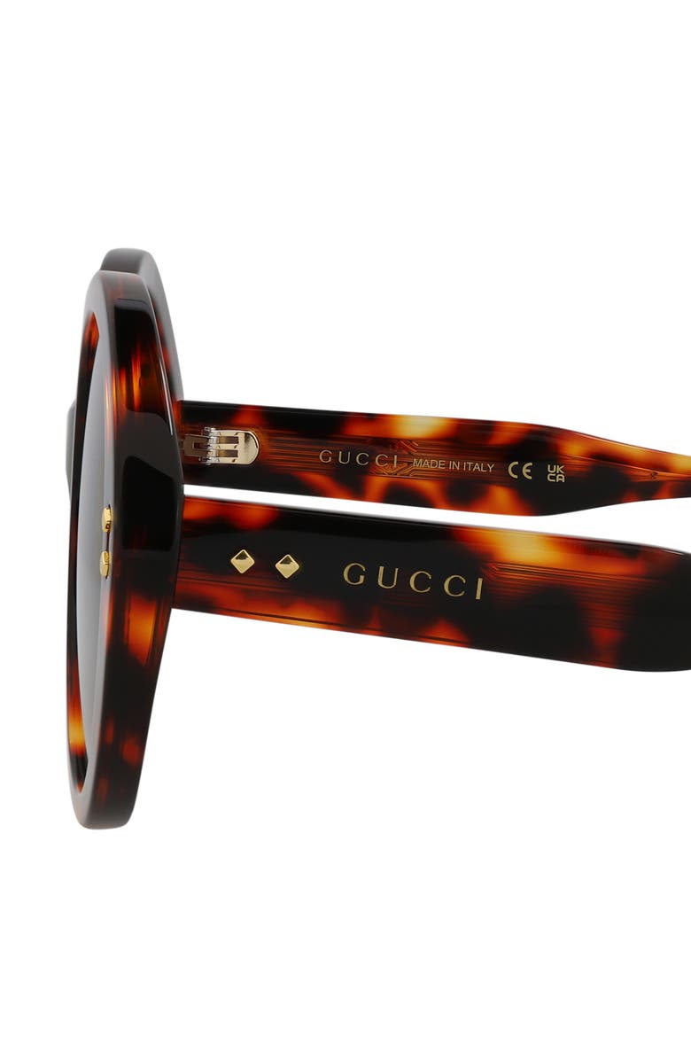 Gucci 54mm Round Sunglasses, Alternate, color, Havana Smoke