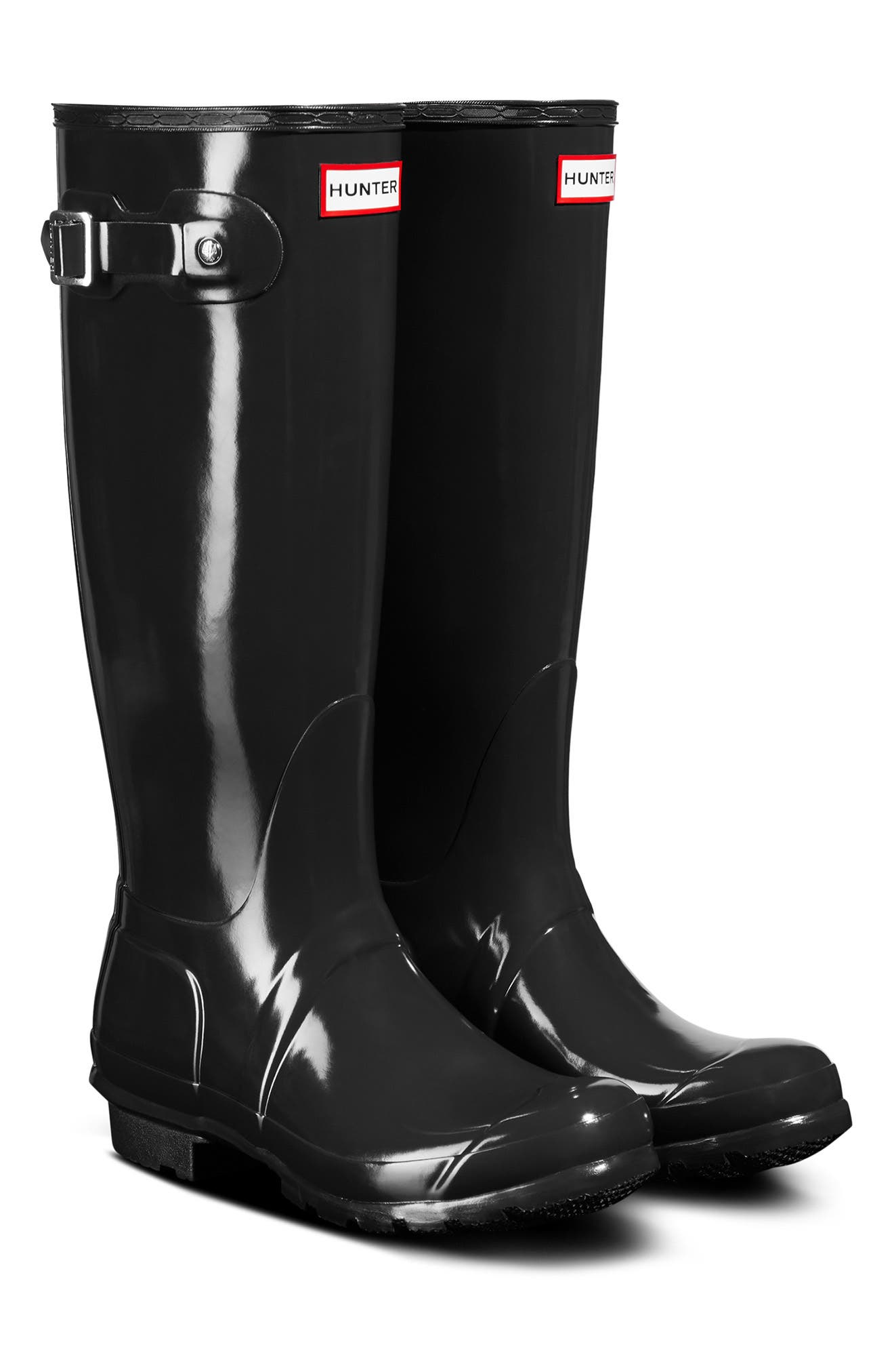 Original High Gloss Waterproof Boot, Main, color, ONYX