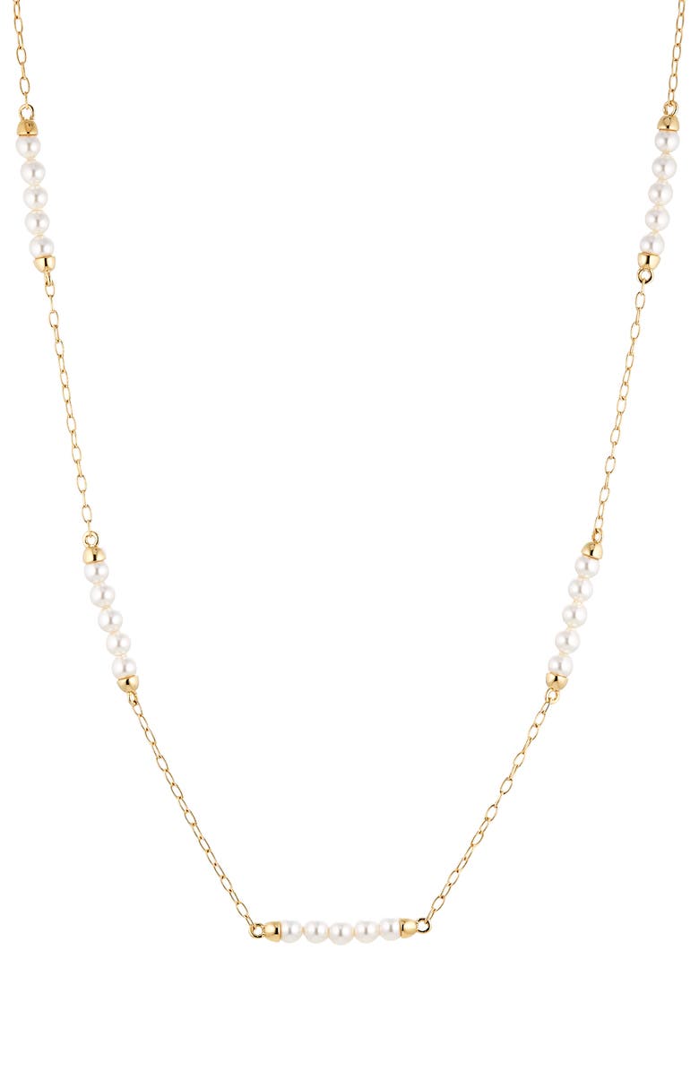Nadri Lavie Imitation Pearl Station Necklace, Main, color, 