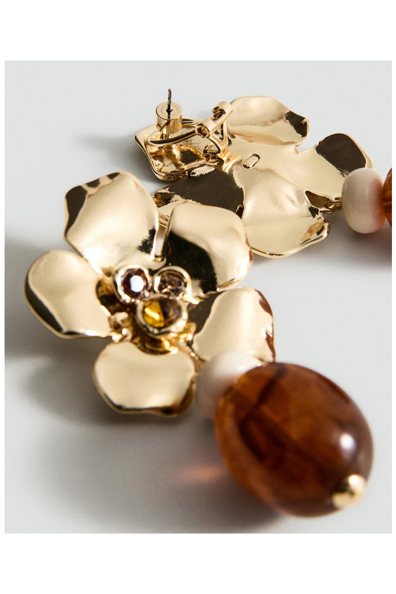 Floral Drop Earrings, Alternate, color, GOLD