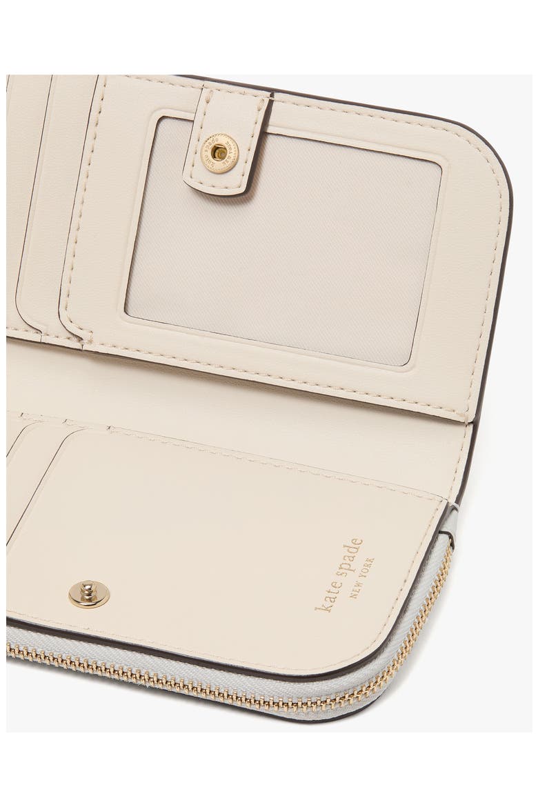 small devin saffiano leather bifold wallet, Alternate, color, STONE PATH