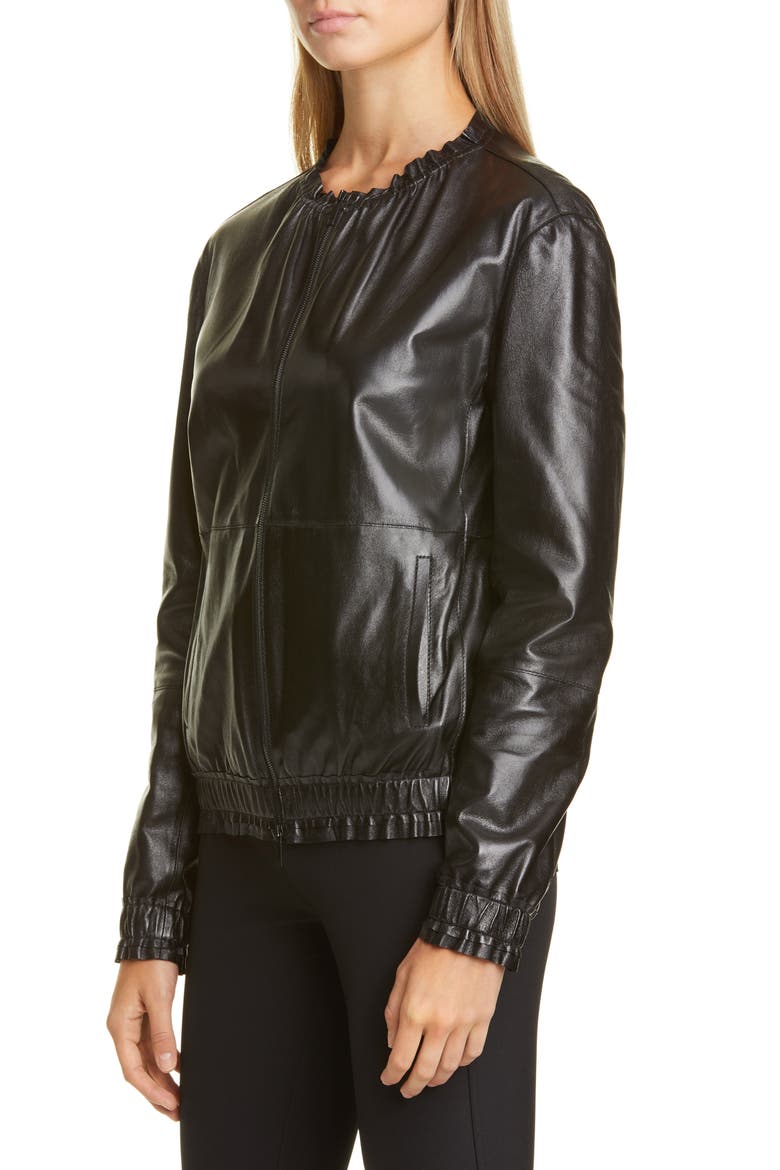 Rylan Leather Jacket, Alternate, color, BLACK