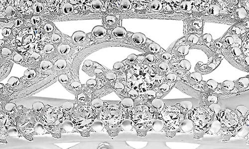 Queen Jewels Vintage Floral Cubic Zirconia Eternity Ring In Silver