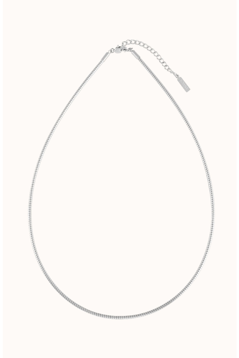 Ribbed Choker Necklace, Main, color, White Silver