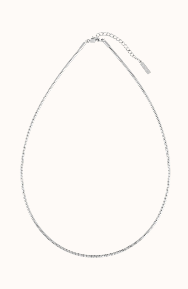 Joiana Jewelry Ribbed Choker Necklace, Main, color, White Silver