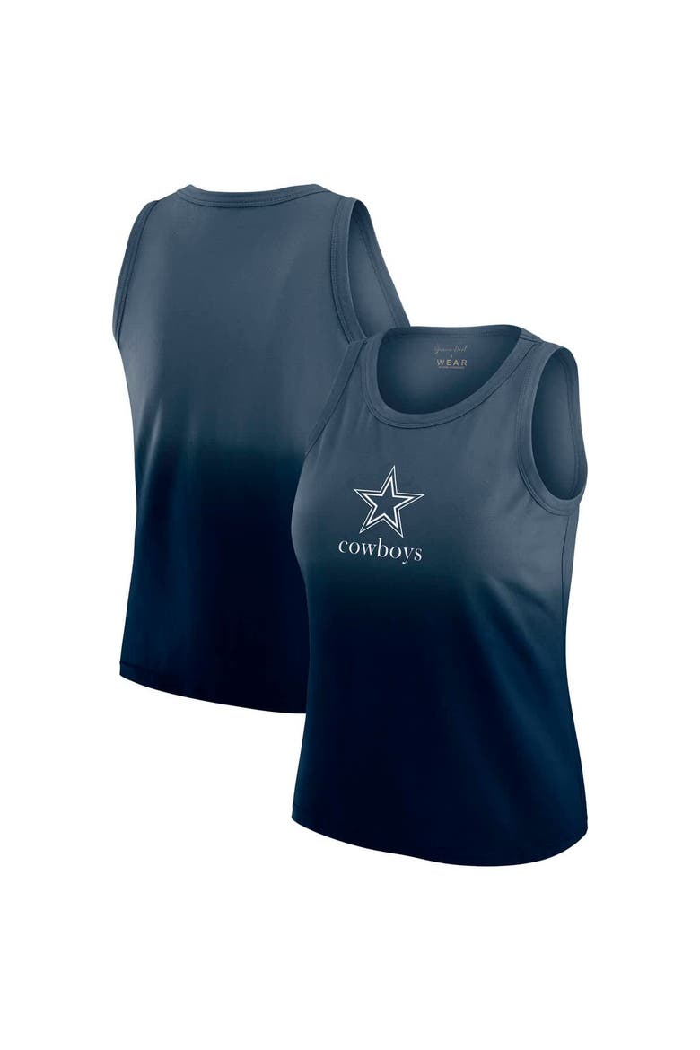 Women's WEAR by Erin Andrews x Gracie Hunt Navy Dallas Cowboys Ombre Tank Top, Main, color, Navy