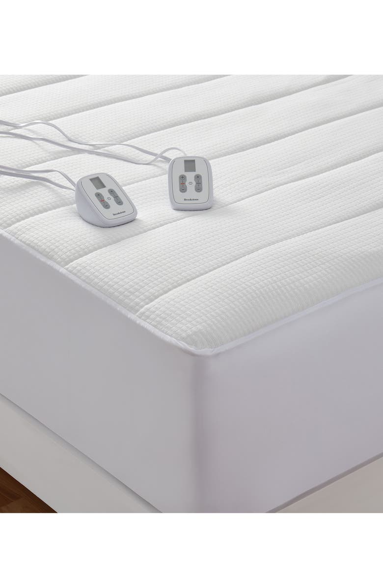 BROOKSTONE Heated Mattress Pad, Alternate, color, White