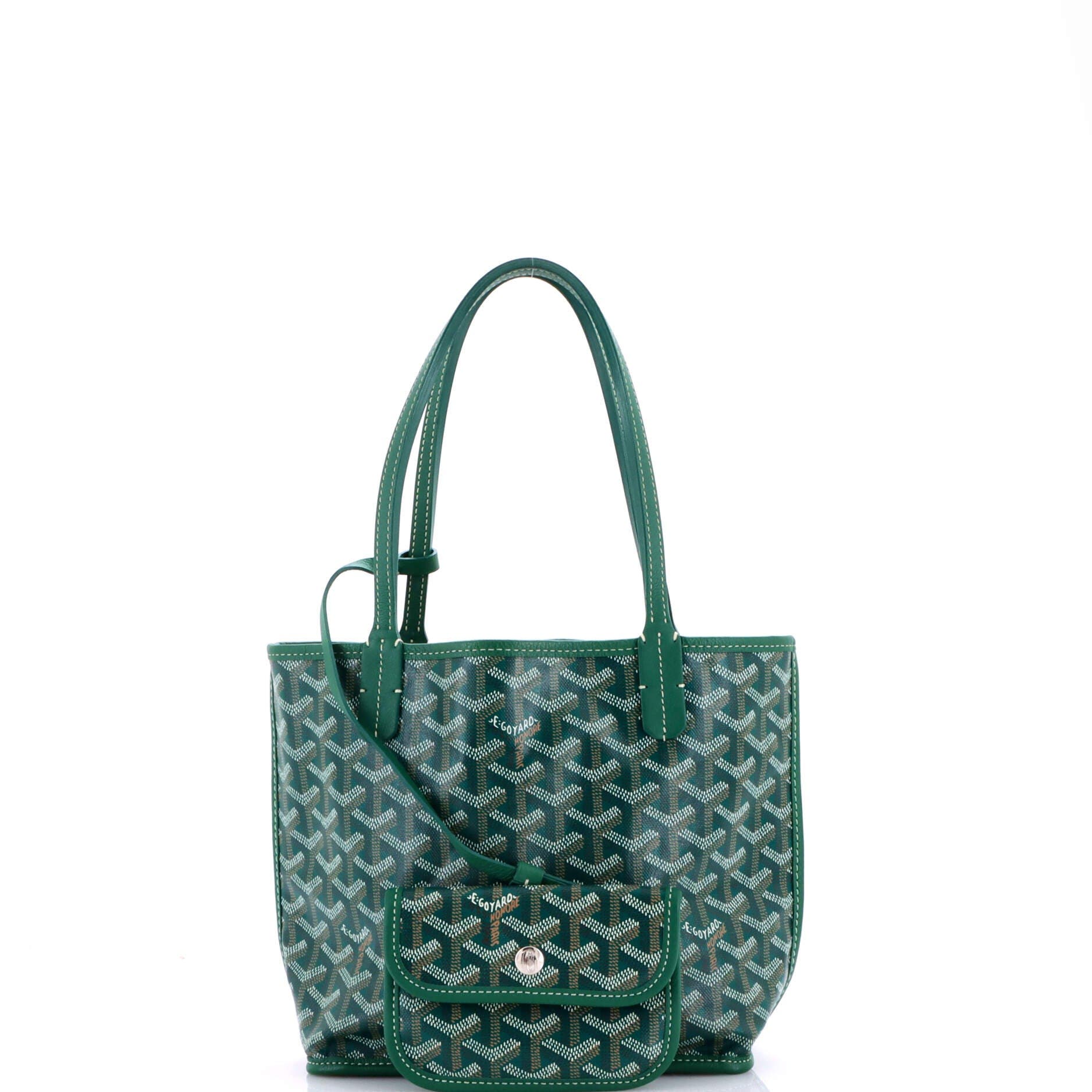 Pre-Owned Goyard Anjou Reversible Tote Coated Canvas Mini, Alternate, color, Green