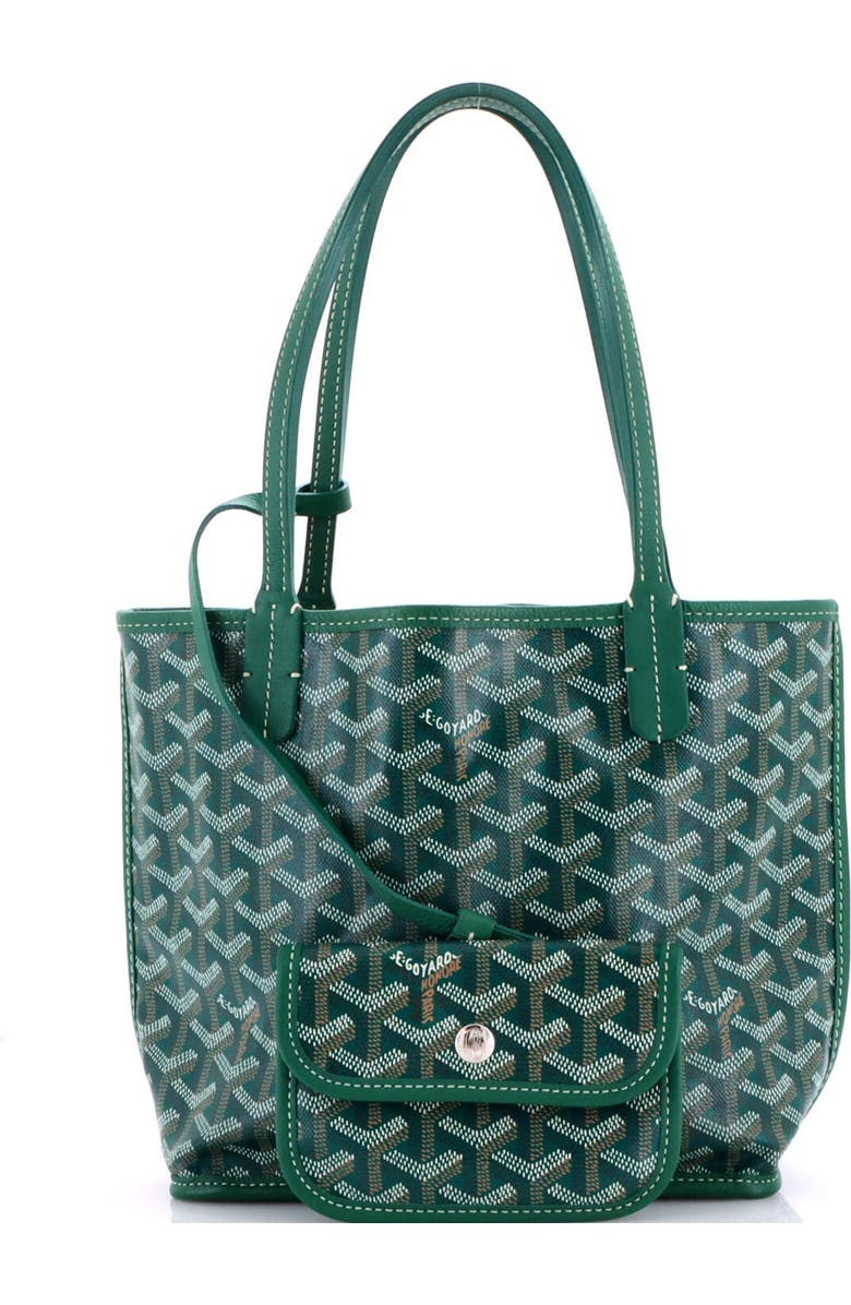 Pre-Owned Goyard Anjou Reversible Tote Coated Canvas Mini, Alternate, color, Green