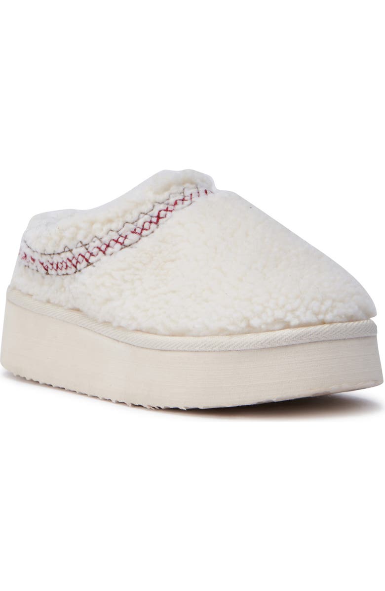 AZALEA WANG Damari Faux Shearling Slipper, Main, color, Cream