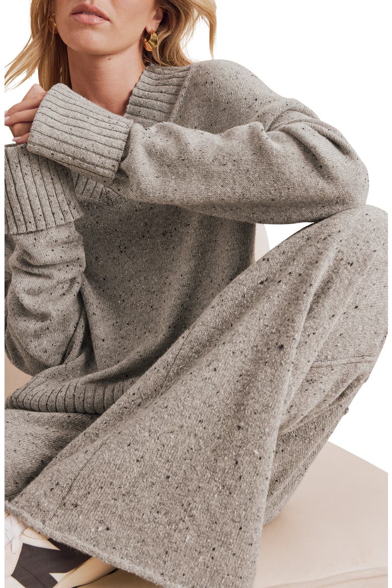 Haven Tweedy V-Neck Sweater, Alternate, color, HEATHER CHARCOAL GREY