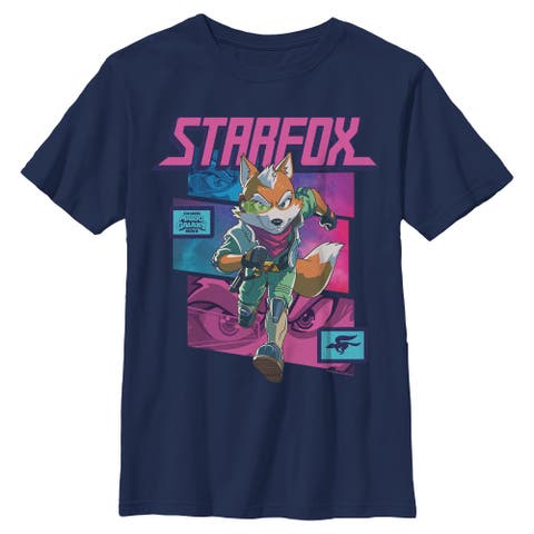 Boys' Fox Mccloud Comic Book Panels Short Sleeve T-shirt