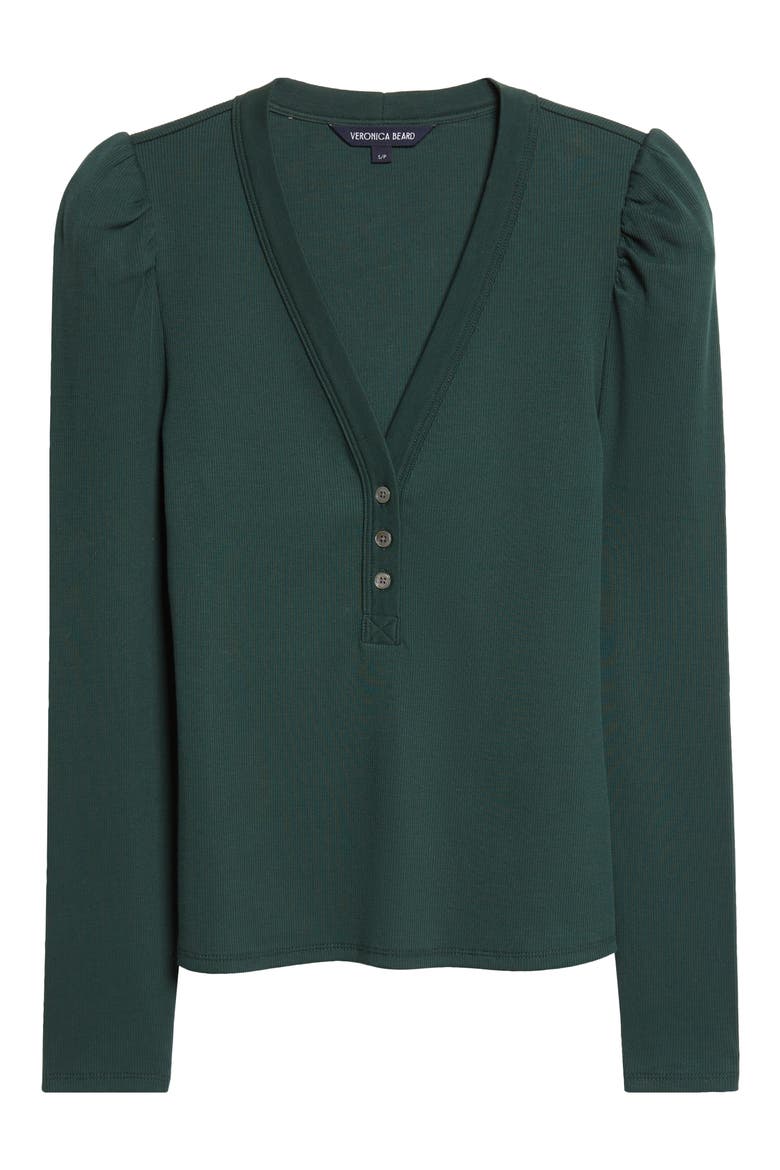 Dekalb Rib Puff Shoulder Henley, Alternate, color, PINE