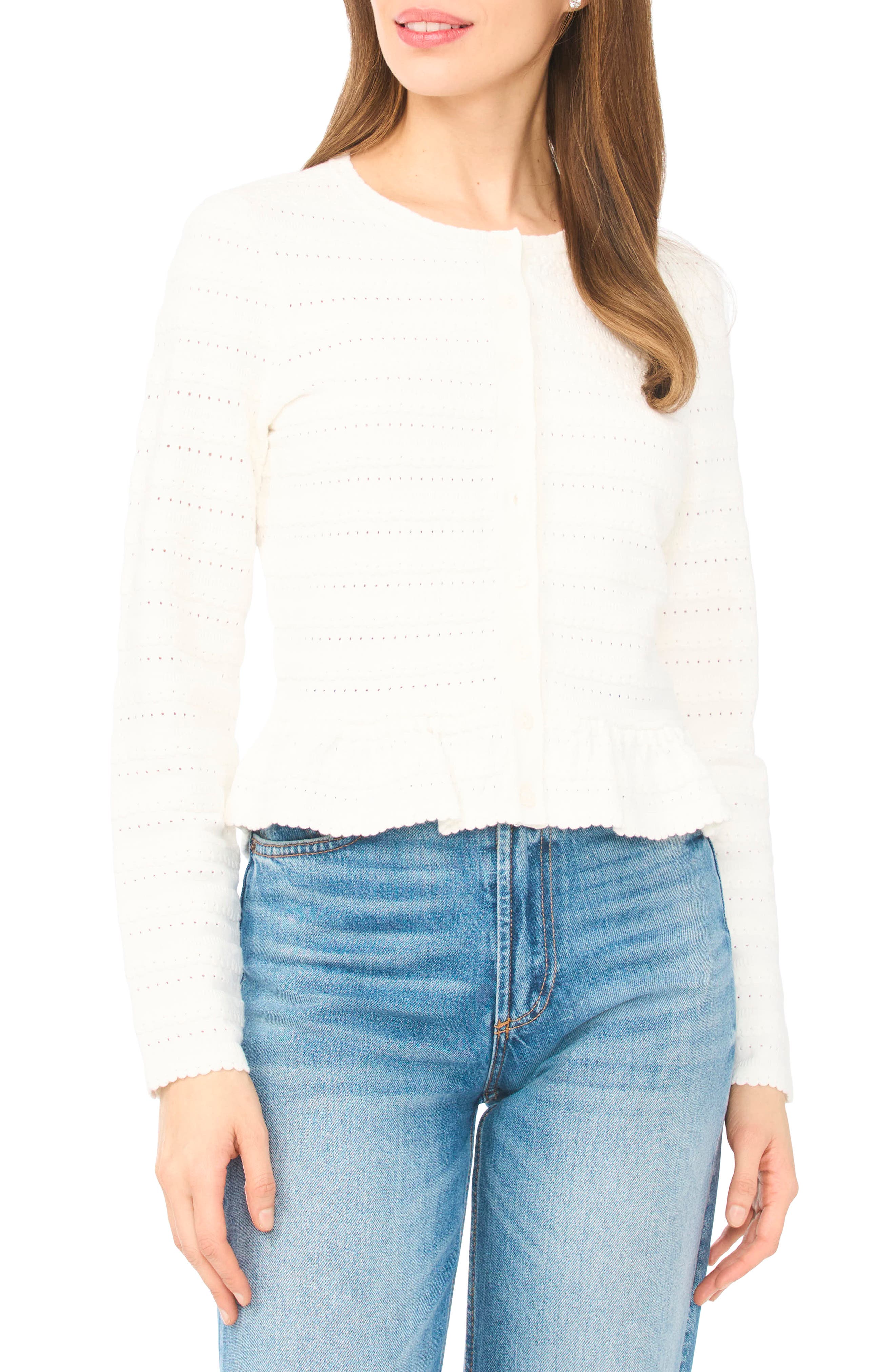 Ruffle Pointelle Cardigan - image 3