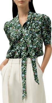 Lilysilk Women's Puff-Sleeve Silk Blouse - Made With Liberty Fabric