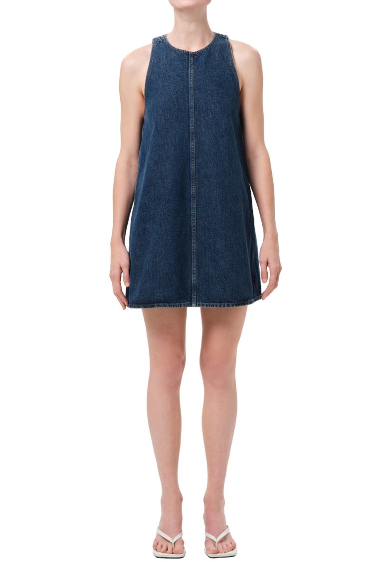 Harriet Denim Minidress, Main, color, TERM DARK INKY RED