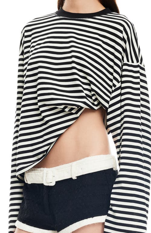 Lioness Bloom Stripe Top In Black