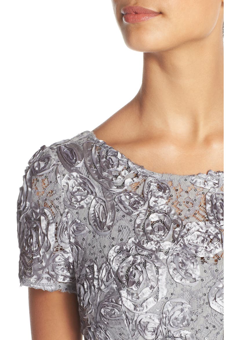 Embellished Lace A-Line Evening Gown, Alternate, color, DOVE