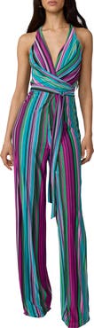 Diane von Furstenberg Daphne Stripe Racerback Jumpsuit