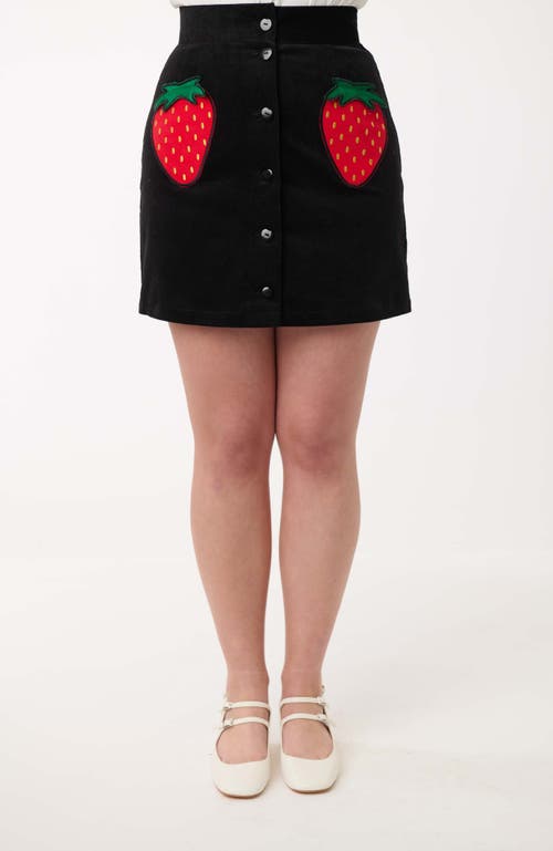 Smak Parlour Kitschy Shaped Pocket Match Game Mini Skirt In Black