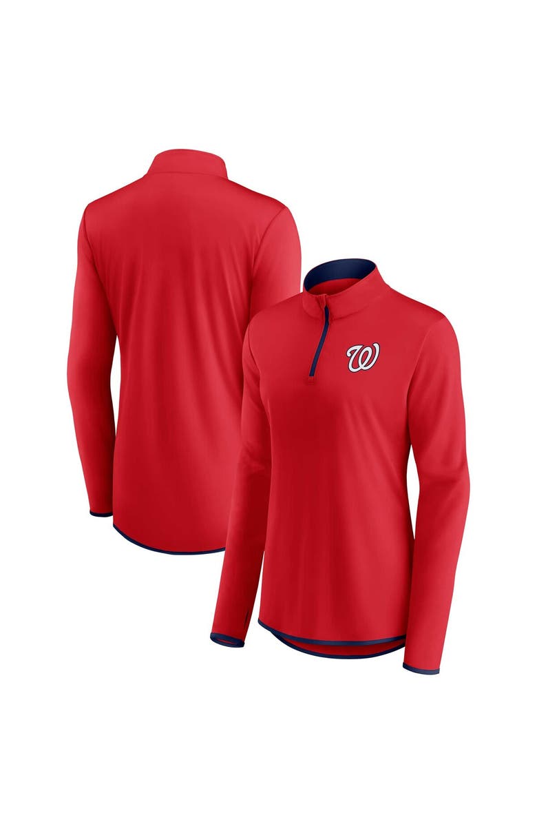 FANATICS Women's Fanatics Branded Red Washington Nationals Corner Quarter-Zip Top, Alternate, color, Red