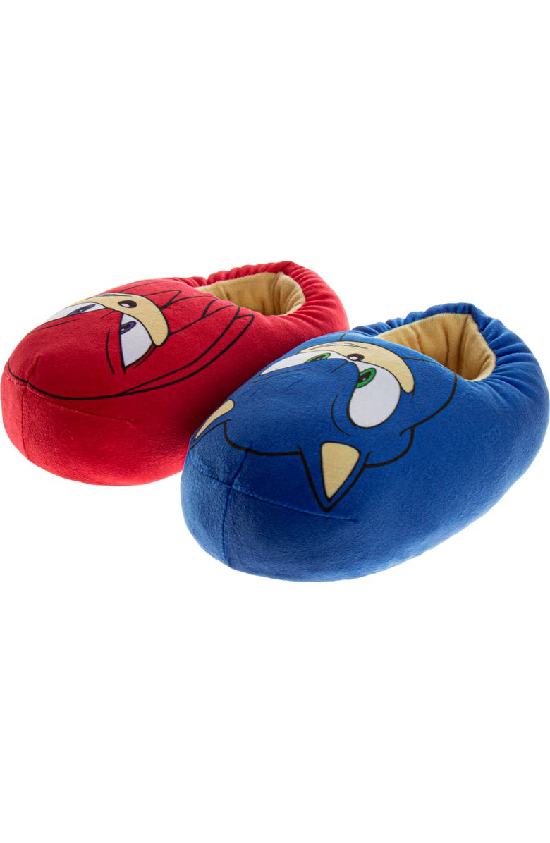 Sonic the Hedgehog Plush Warm House Slippers, Alternate, color, Red/Blue