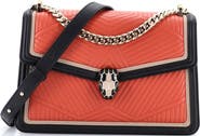 Pre-Owned Bvlgari Serpenti Forever Shoulder Bag Quilted Leather Small