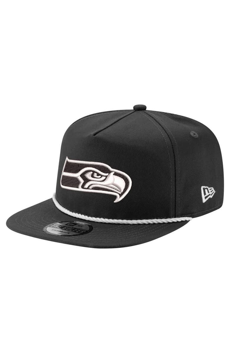 New Era Men's New Era Black Seattle Seahawks B-Dub Golfer Snapback Hat, Main, color,