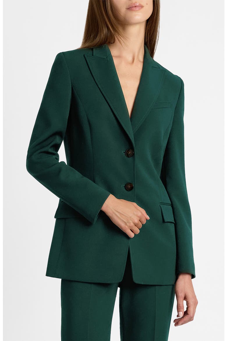 Enrica Two-button Jacket in Soft Stretch Twill, Main, color, Evergreen
