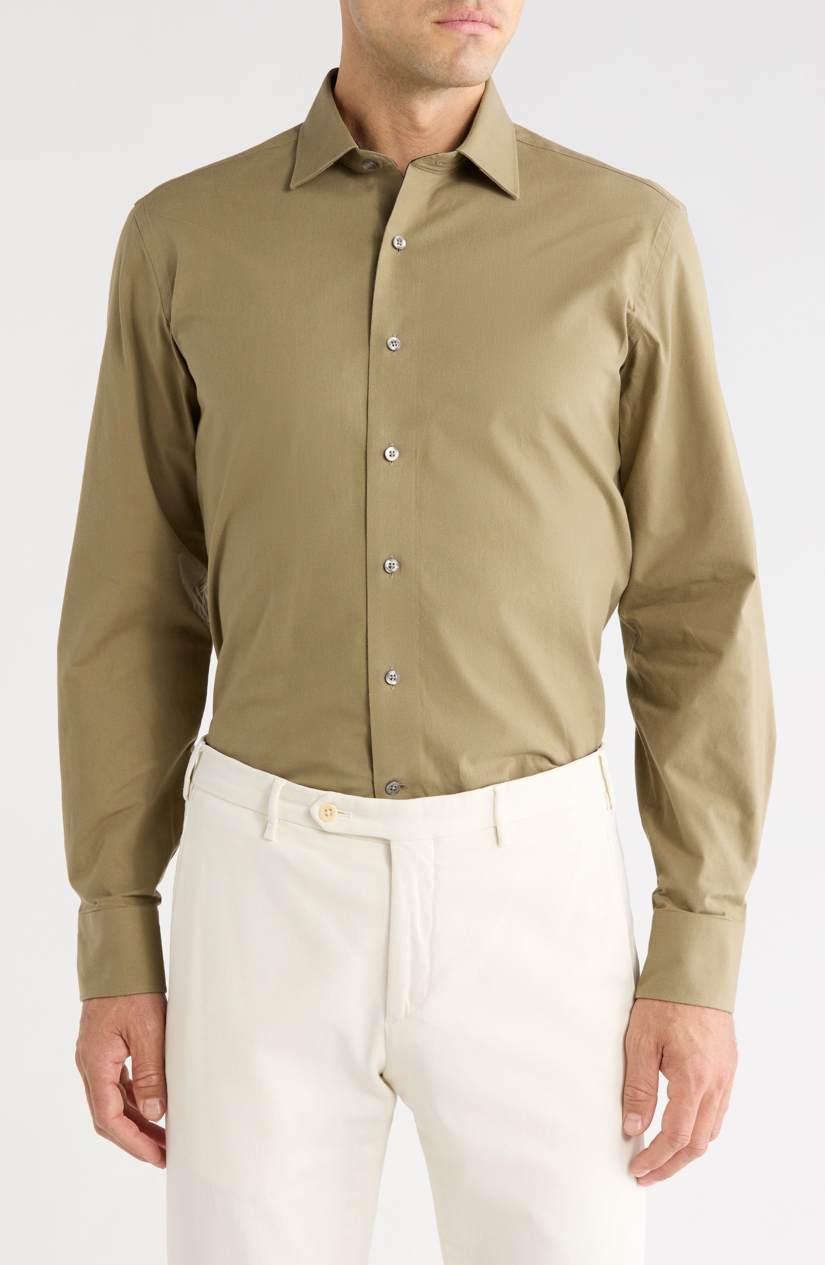 Trim Fit Solid Dress Shirt