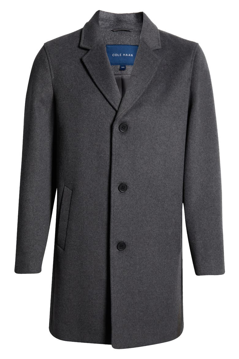 Classic Wool Blend Plush Notched Collar Coat, Alternate, color, LIGHT GREY