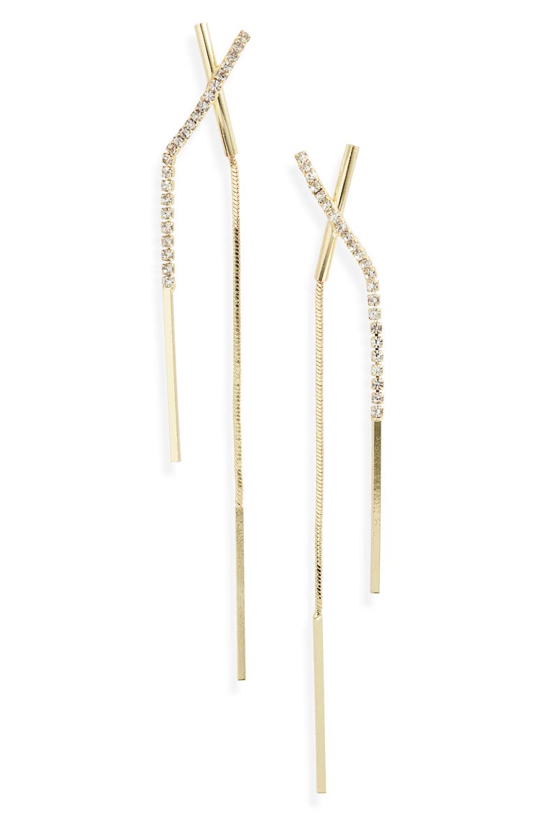 Kriss Kross Drop Earrings, Main, color, GOLD
