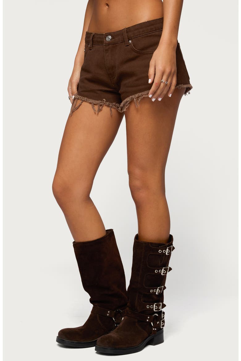 Josefina Cutoff Denim Shorts, Alternate, color, BROWN