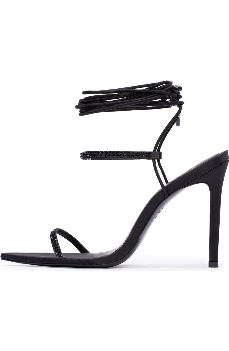 BLACK SUEDE STUDIO Lauren100 Strappy Sandal, Alternate, color, Black Satin Embellished