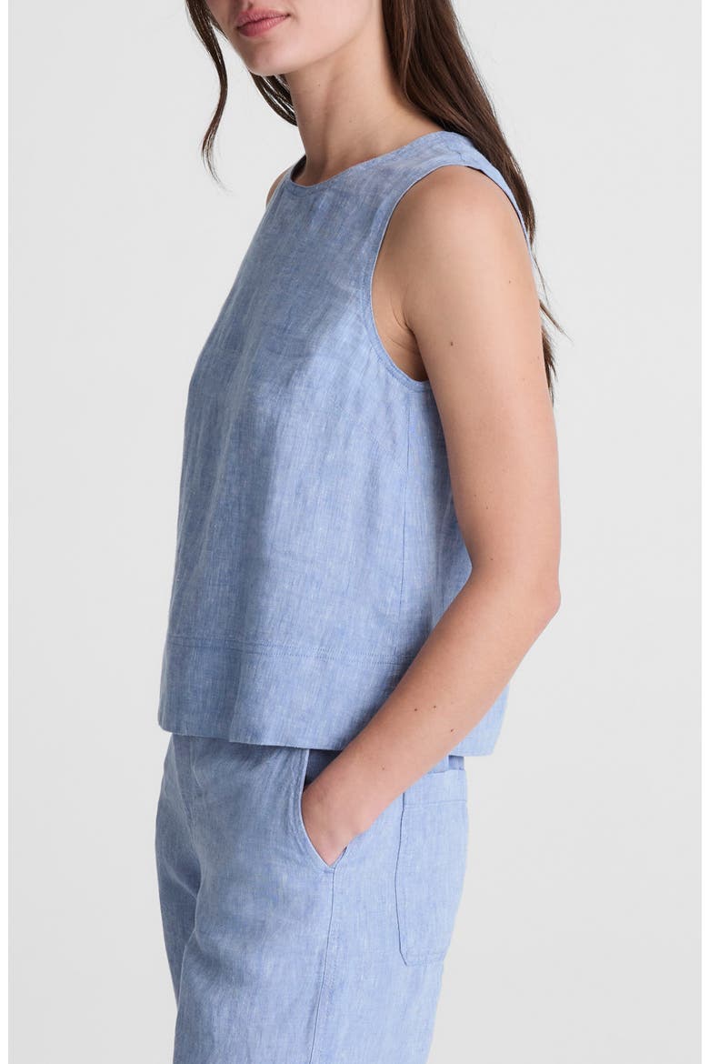 Suki Sleeveless Linen Top, Alternate, color, SUNFADED BLUE