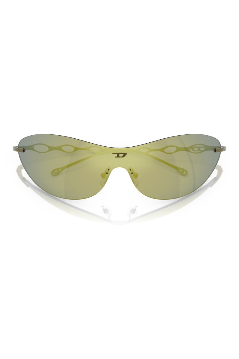 135mm Frameless Shield Sunglasses, Alternate, color, GREEN / VIOLET EMERALD IRIDIUM