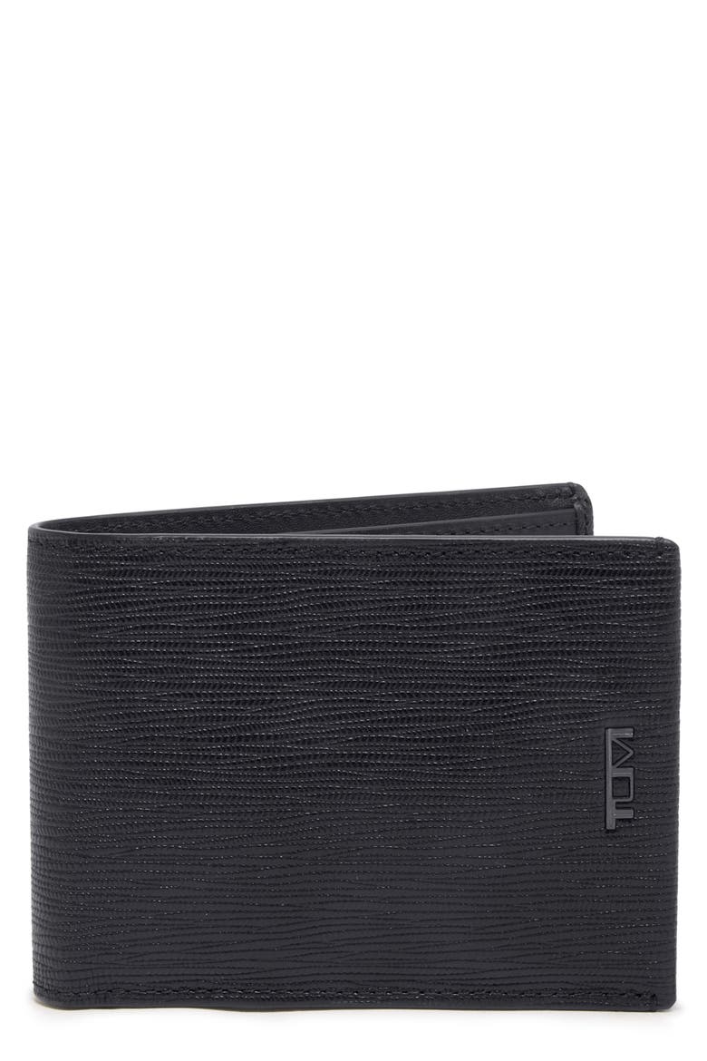 Leather Bifold Wallet, Main, color, BLACK EMBOSSED