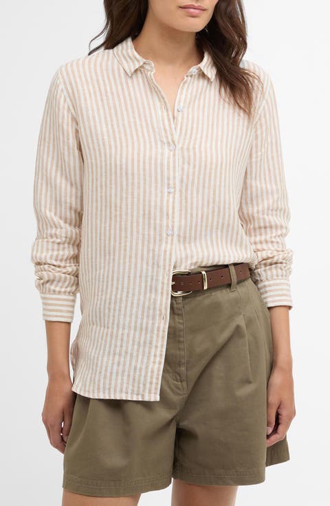 Marine Linen Button-Up Shirt