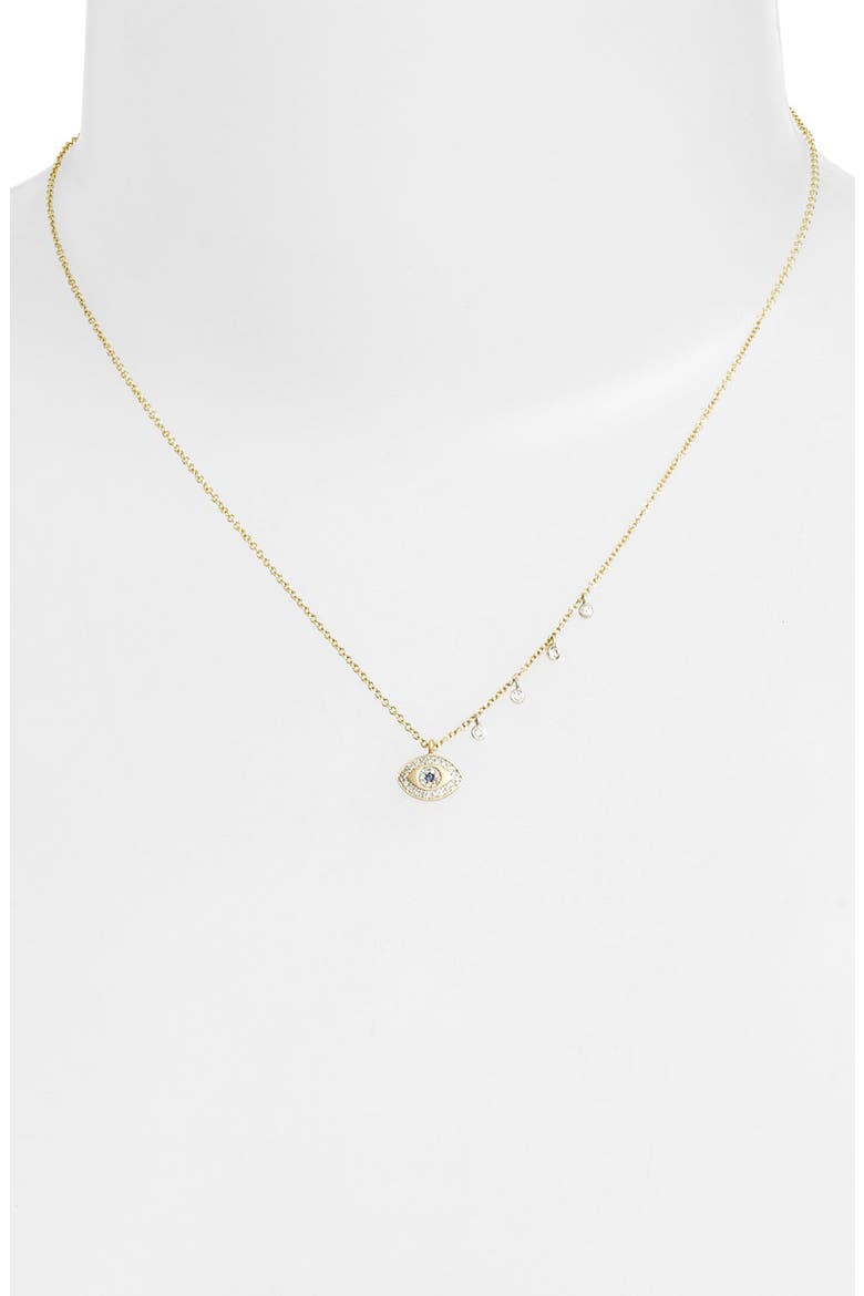 Evil Eye Diamond Pendant Necklace, Alternate, color, YELLOW GOLD