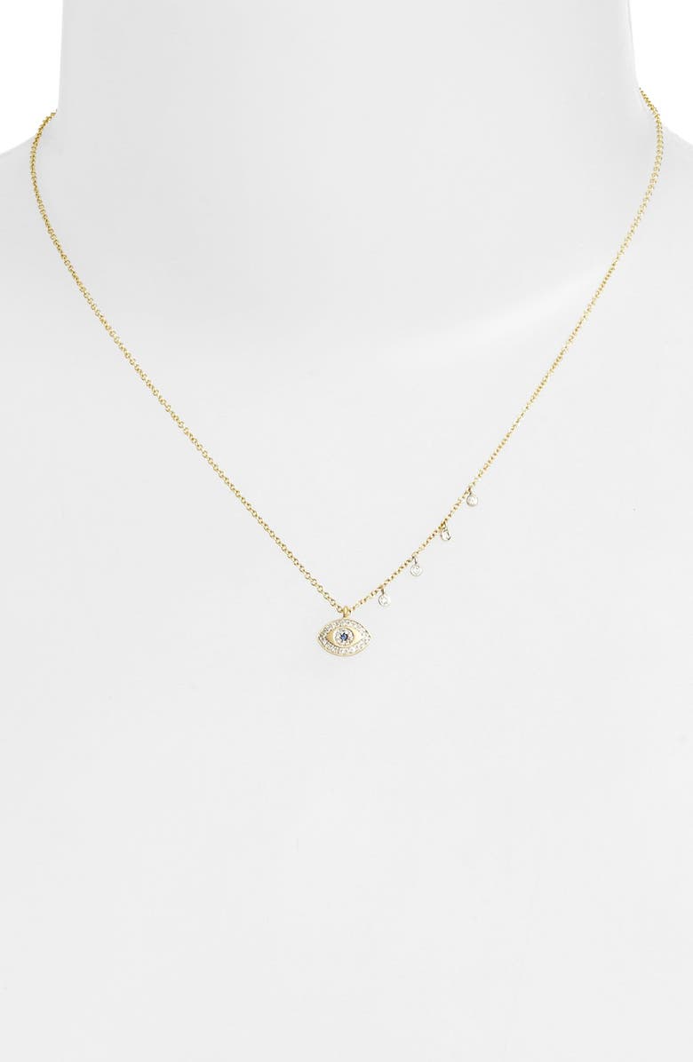 Meira T Evil Eye Diamond Pendant Necklace, Alternate, color,